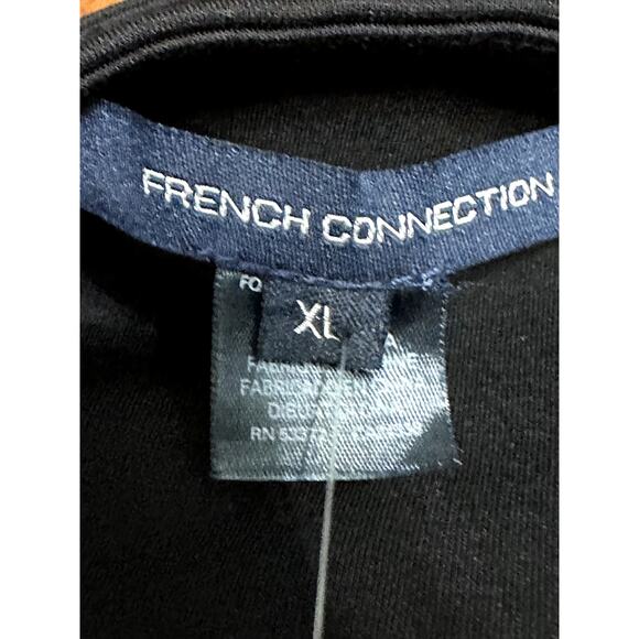 French Connection Halter Neck Top Built In Shelf Bra Sleeveless Black W XL NWT - Picture 9 of 9